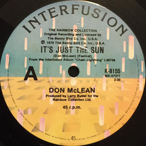 Accords et paroles Its Just The Sun Don McLean