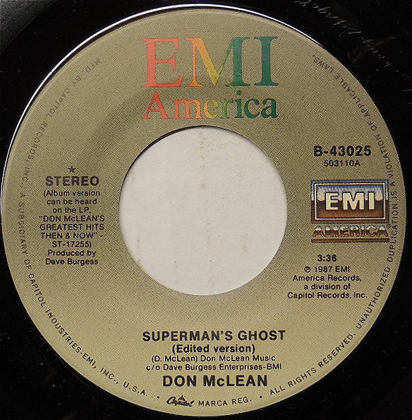 Accords et paroles Supermans Ghost Don McLean