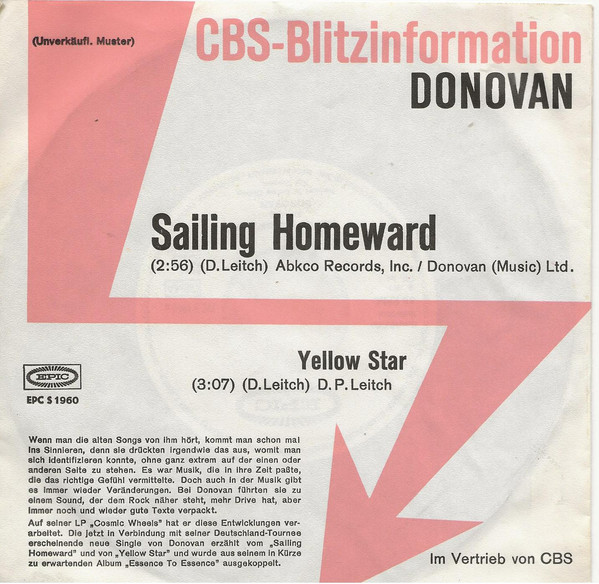Accords et paroles Sailing Homeward Donovan