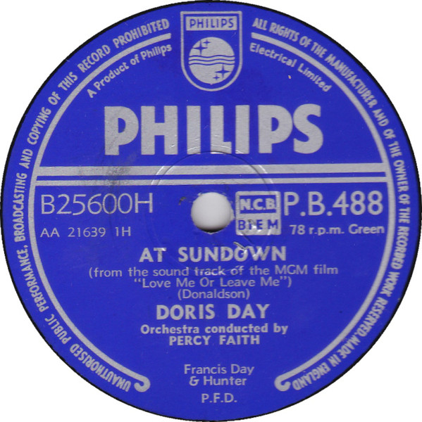 Accords et paroles At Sundown Doris Day