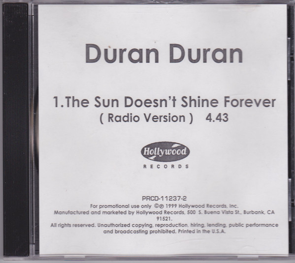 Accords et paroles The Sun Doesnt Shine Forever Duran Duran