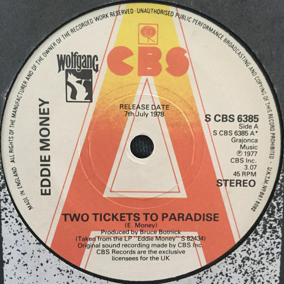 Accords et paroles Two Tickets to Paradise Eddie Money