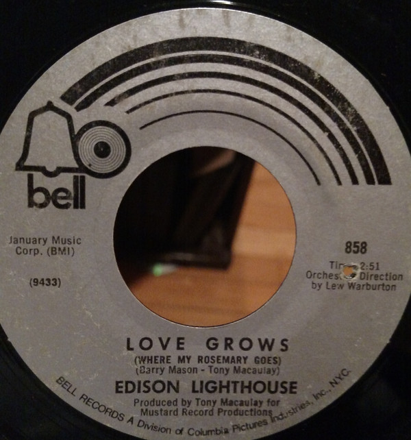 Accords et paroles Love Grows (Where My Rosemary Goes) Edison Lighthouse