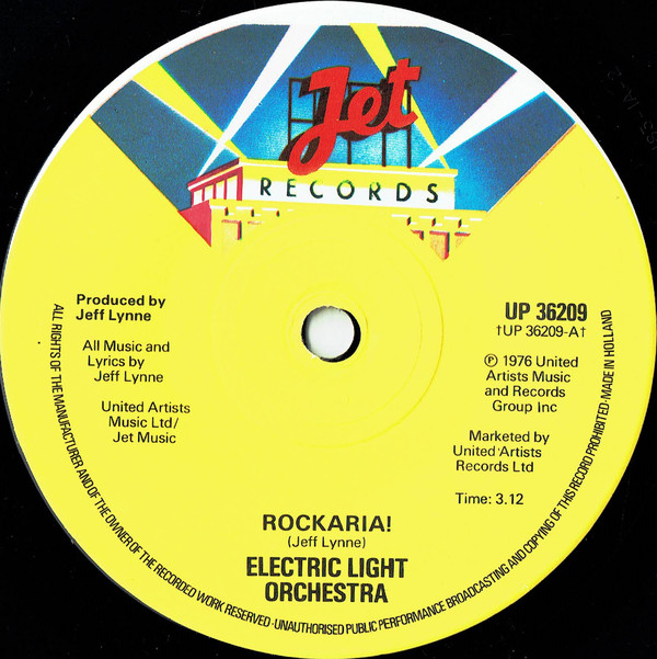 Accords et paroles Rockaria Electric Light Orchestra