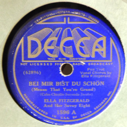 Accords et paroles Bei Mir Bist Du Schön Ella Fitzgerald