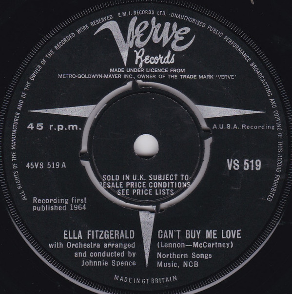 Accords et paroles Can't Buy Me Love Ella Fitzgerald