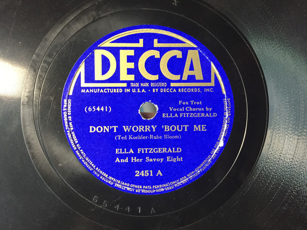 Accords et paroles Don't Worry 'bout Me Ella Fitzgerald