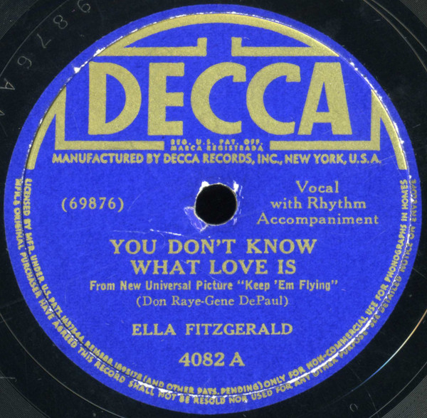 Accords et paroles You Don't Know What Love Is Ella Fitzgerald