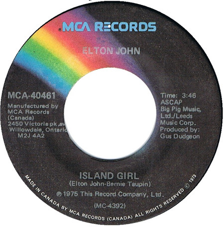 Accords et paroles Island Girl Elton John