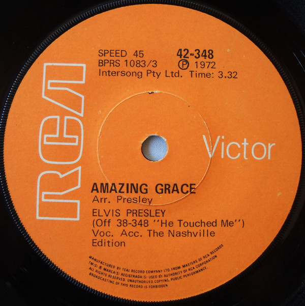 Accords et paroles Amazing Grace Elvis Presley