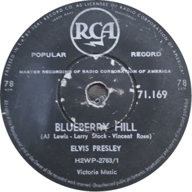 Accords et paroles Blueberry Hill Elvis Presley