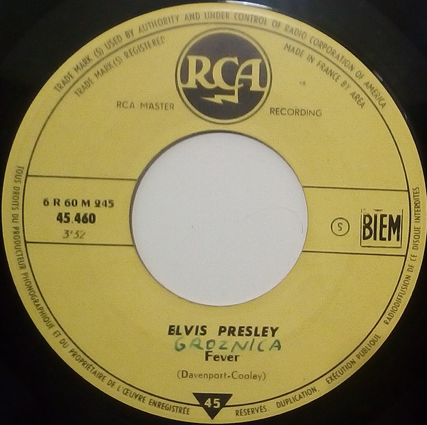 Accords et paroles Fever Elvis Presley