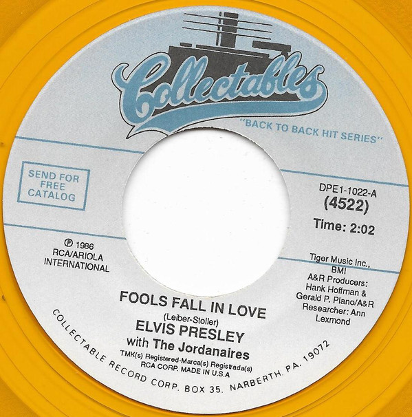 Accords et paroles Fools Fall In Love Elvis Presley