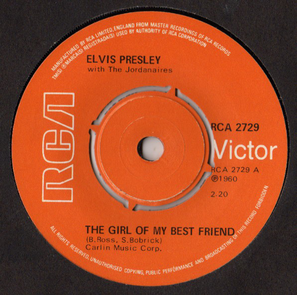 Accords et paroles The Girl Of My Best Friend Elvis Presley