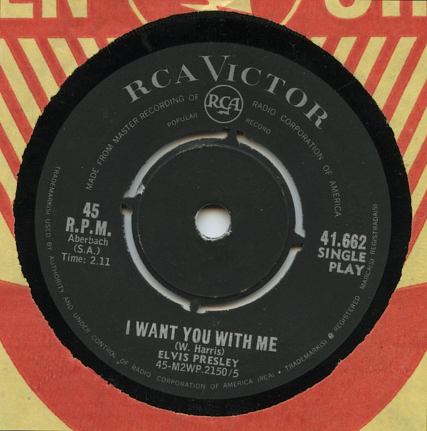 Accords et paroles I Want You With Me Elvis Presley