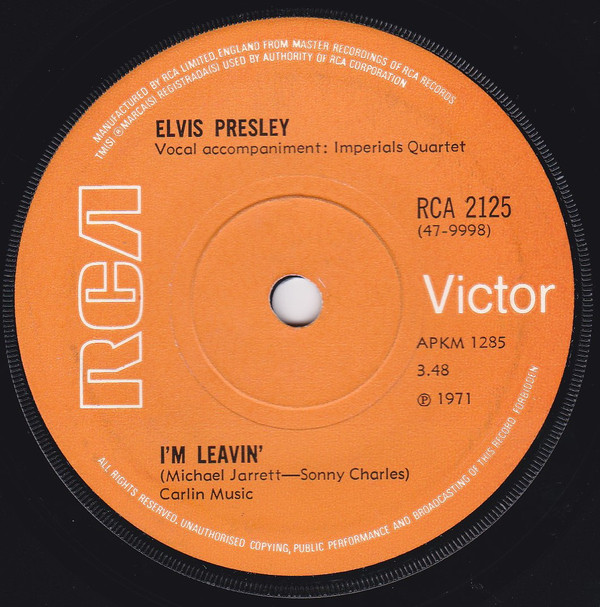 Accords et paroles Im Leavin Elvis Presley