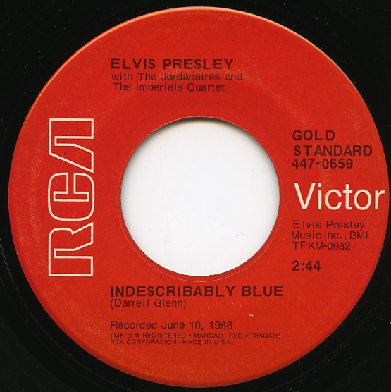 Accords et paroles Indescribably Blue Elvis Presley