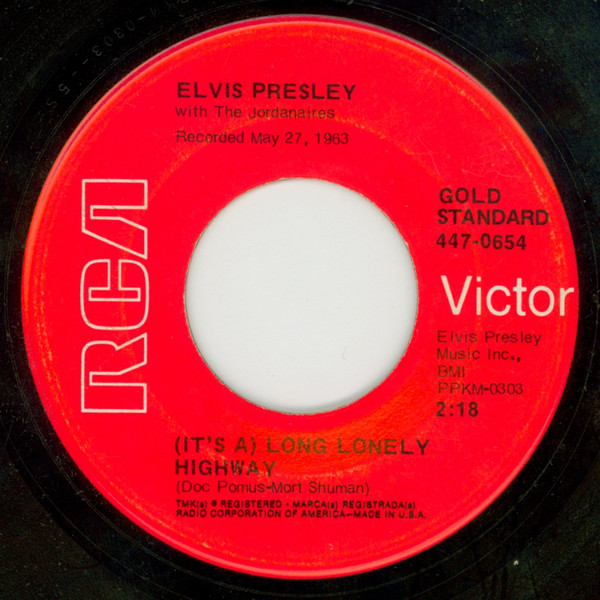 Accords et paroles Its A Long Lonely Highway Elvis Presley