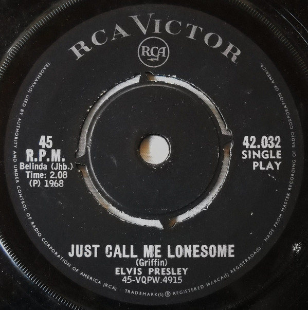 Accords et paroles Just Call Me Lonesome Elvis Presley