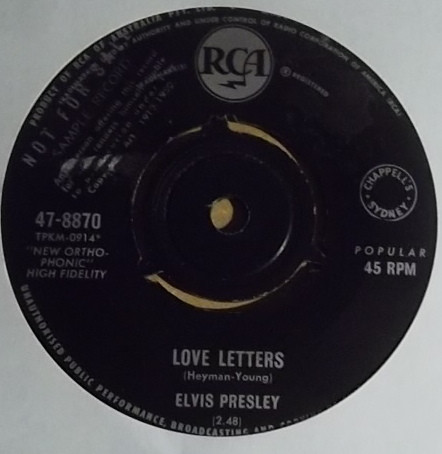 Accords et paroles Love Letters Elvis Presley