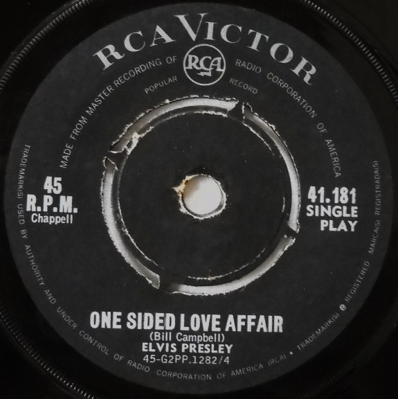 Accords et paroles One Sided Love Affair Elvis Presley