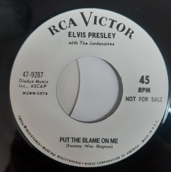 Accords et paroles Put The Blame On Me Elvis Presley