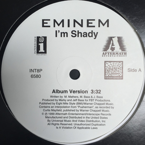 Accords et paroles I'm Shady Eminem