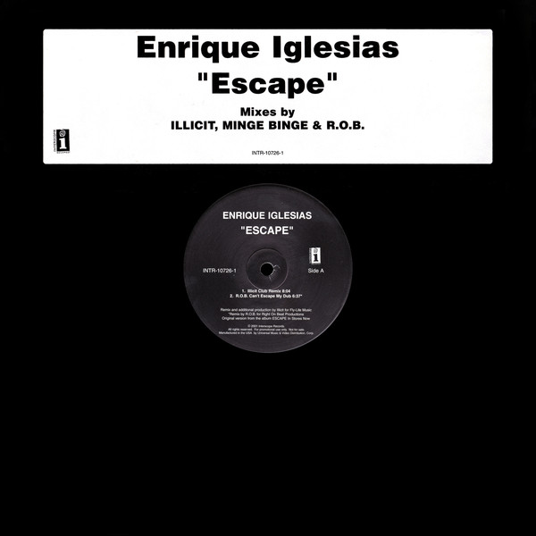 Accords et paroles Escape Enrique Iglesias