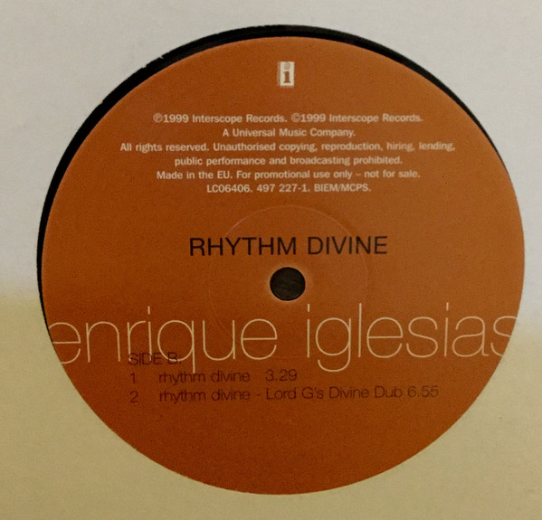 Accords et paroles Rhythm Divine Enrique Iglesias