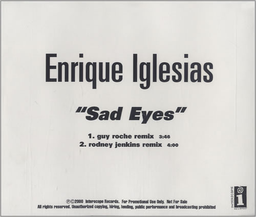 Accords et paroles Sad Eyes Enrique Iglesias