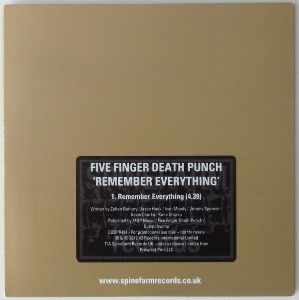 Accords et paroles Remember Everything Five Finger Death Punch