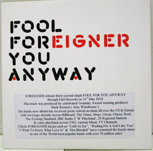 Accords et paroles Fool For You Anyway Foreigner