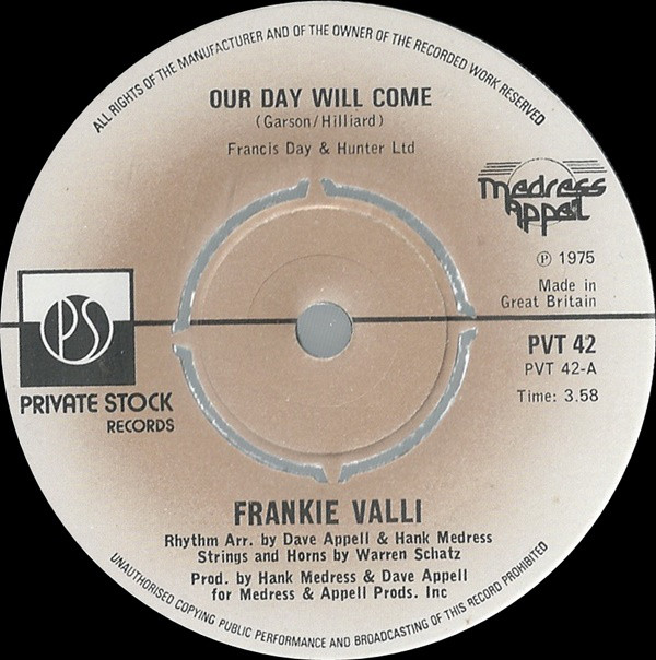 Accords et paroles Our Day Will Come Frankie Valli