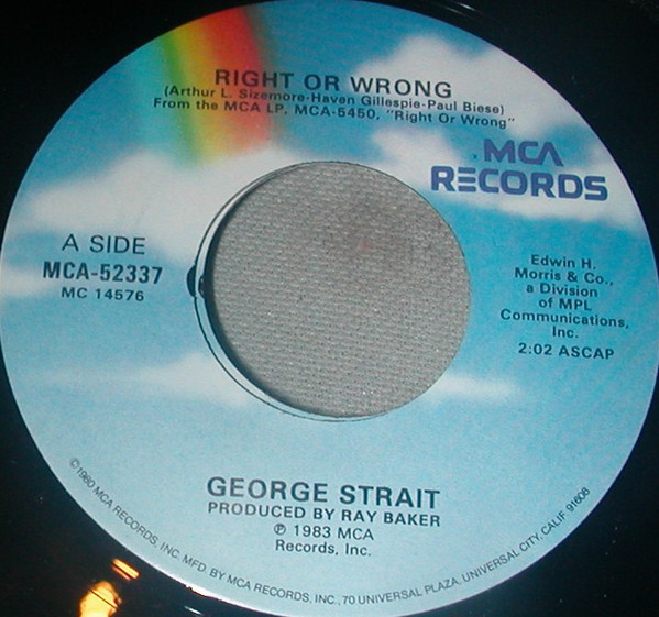 Accords et paroles Right Or Wrong George Strait