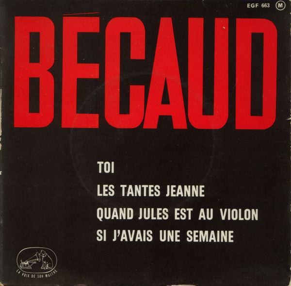 Accords et paroles Les tantes Jeanne Gilbert Bécaud