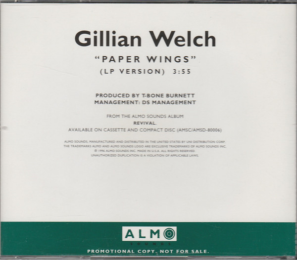 Accords et paroles Paper Wings Gillian Welch