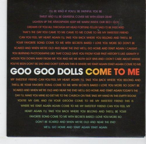 Accords et paroles Come To Me Goo Goo Dolls
