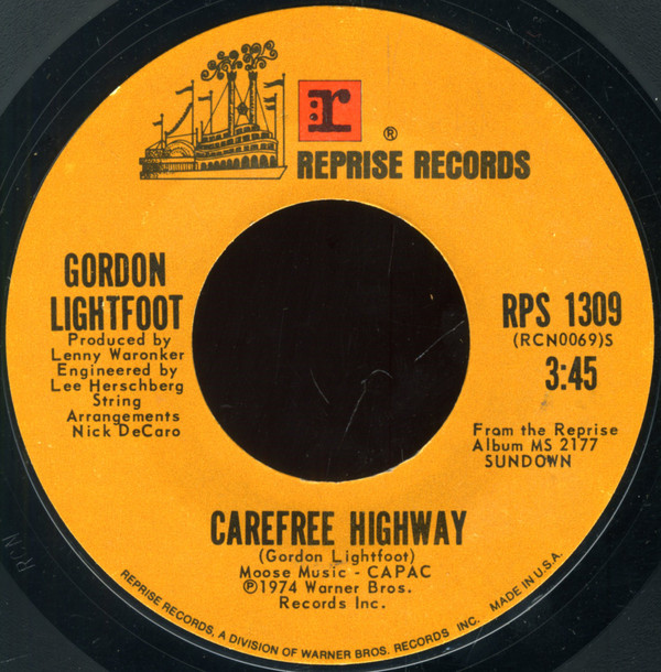 Accords et paroles Carefree highway Gordon Lightfoot