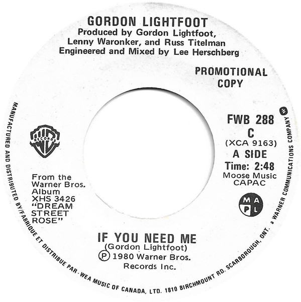 Accords et paroles Make Way For The Lady Gordon Lightfoot