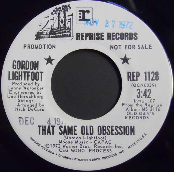 Accords et paroles That Same Old Obsession Gordon Lightfoot