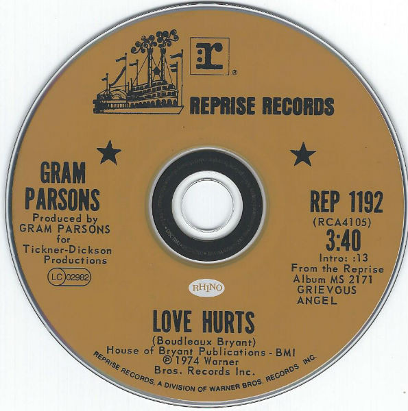 Accords et paroles Love Hurts Gram Parsons