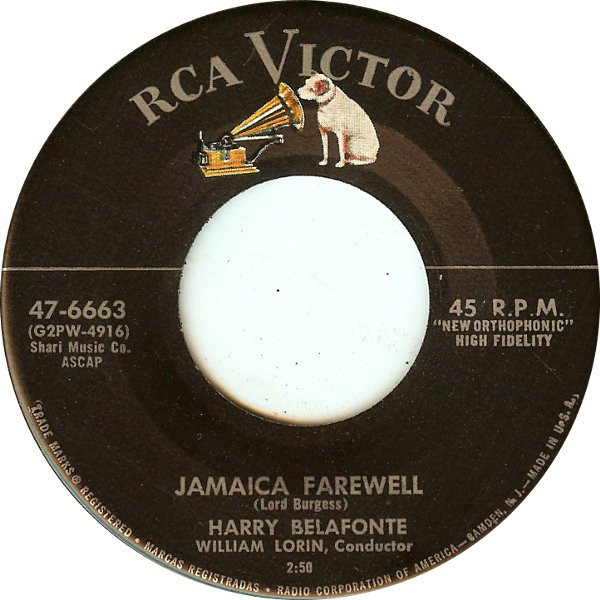 Accords et paroles Jamaica Farewell Harry Belafonte