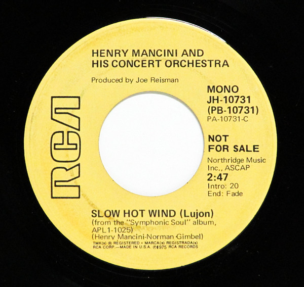 Accords et paroles Slow Hot Wind Henry Mancini