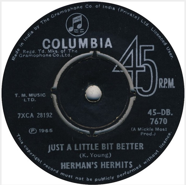 Accords et paroles Just a Little Bit Better Herman's Hermits