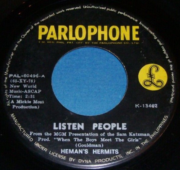 Accords et paroles Listen People Herman's Hermits