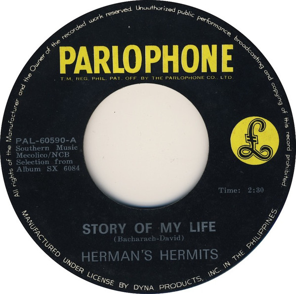 Accords et paroles Story Of My Life Herman's Hermits