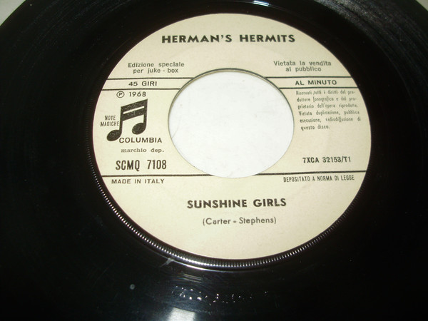 Accords et paroles Sunshine Girl Herman's Hermits