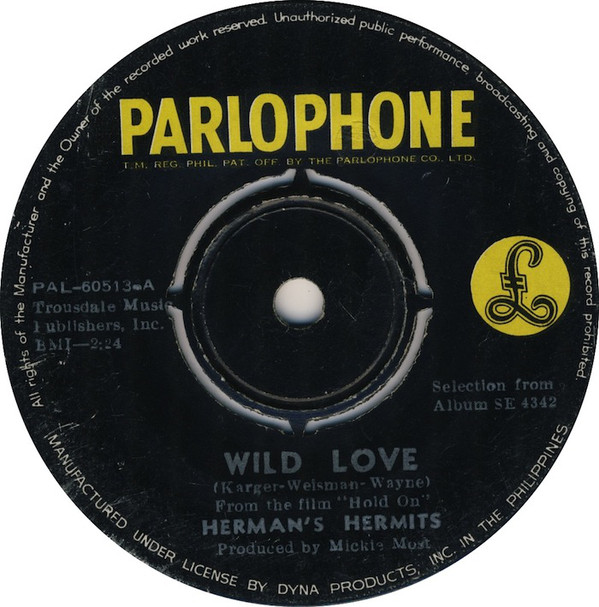 Accords et paroles Wild Love Herman's Hermits