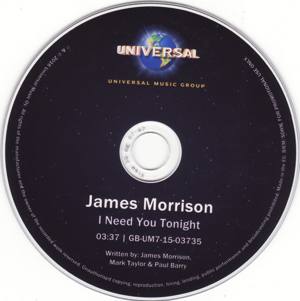 Accords et paroles I Need You Tonight James Morrison