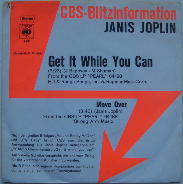 Accords et paroles Get it While You Can Janis Joplin
